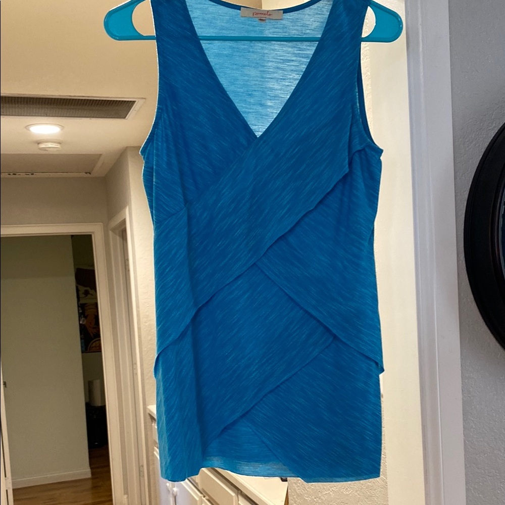 Pomelo Vibrant Blue V-Neck Top